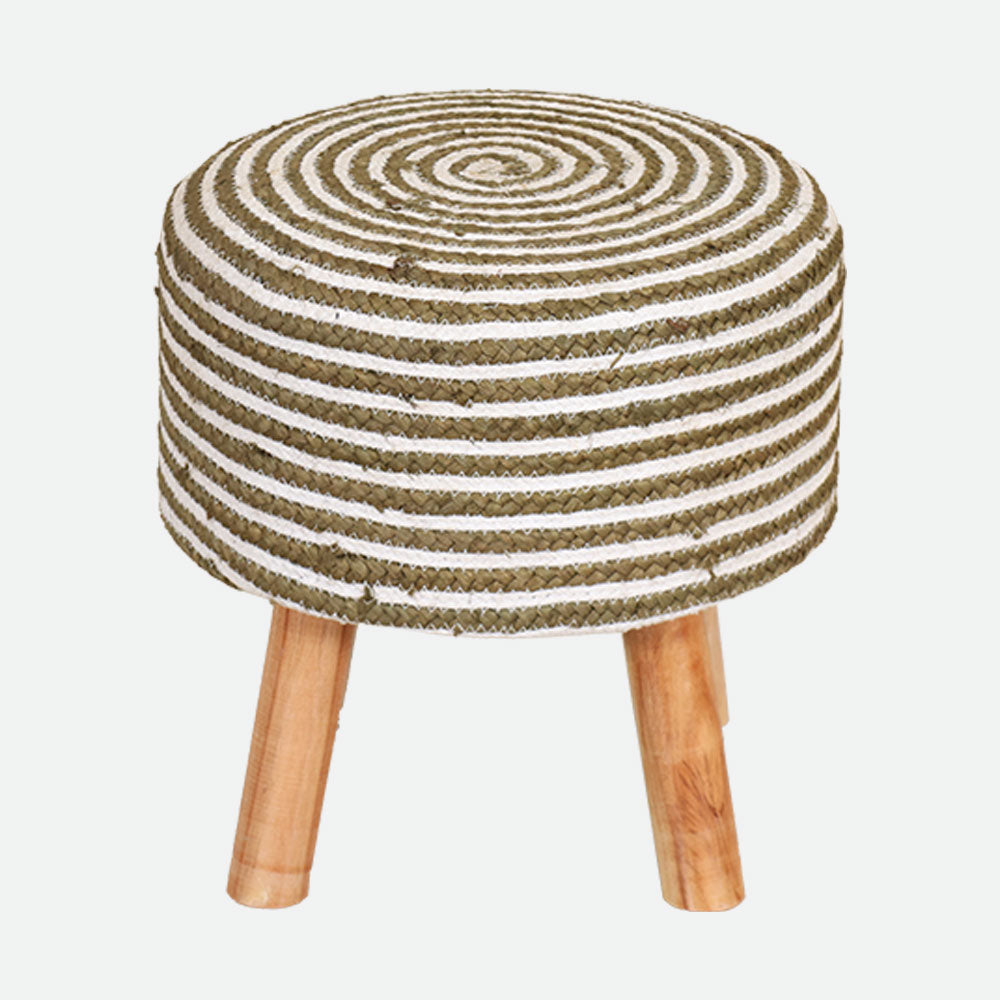 MAARK STOOL BRAIDED JUTE TWIN NATURAL & KHAKI AO