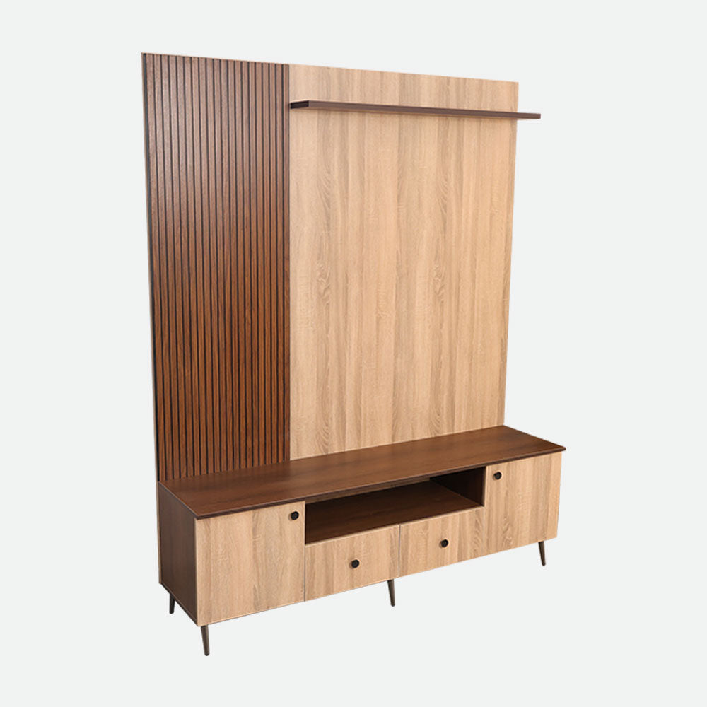 MAARK BOOM TV UNIT 7*6 WITH LOUVERS WITH 2 DRAWS