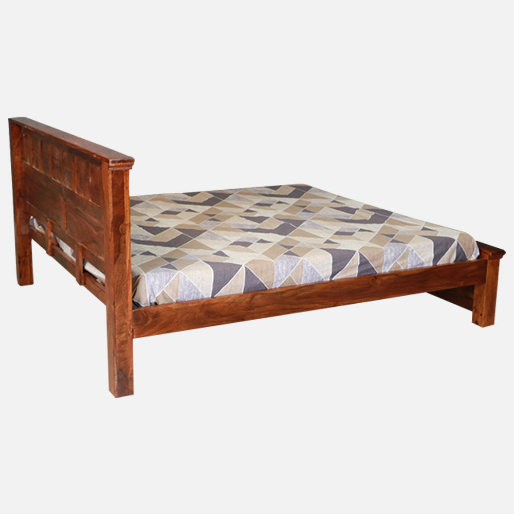 MAARK SHEESHAM WOOD KING SIZE BED (6*6.5) 3157 NATURAL FINISH SV