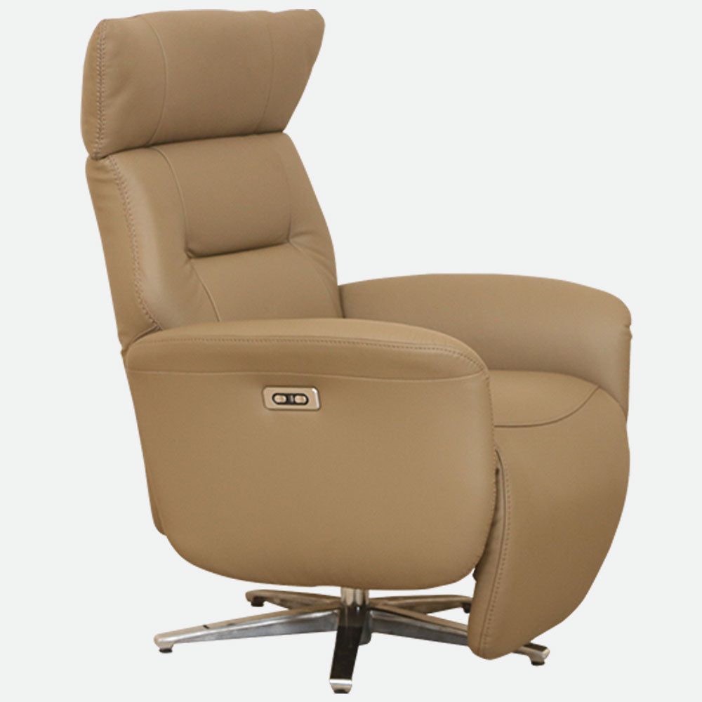 MAARK MOTORIZED RECLINER LEATHER SOFA SINGLE SEATER 76-6194-18 CAPACINO COLOUR HT