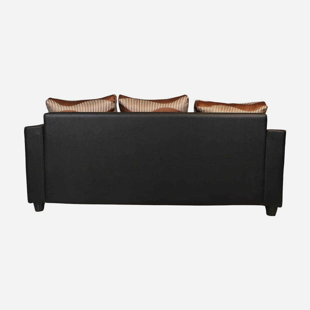 MAARK FABRIC THREE SEATER SOFA TINY WITH PIFFY BROWN