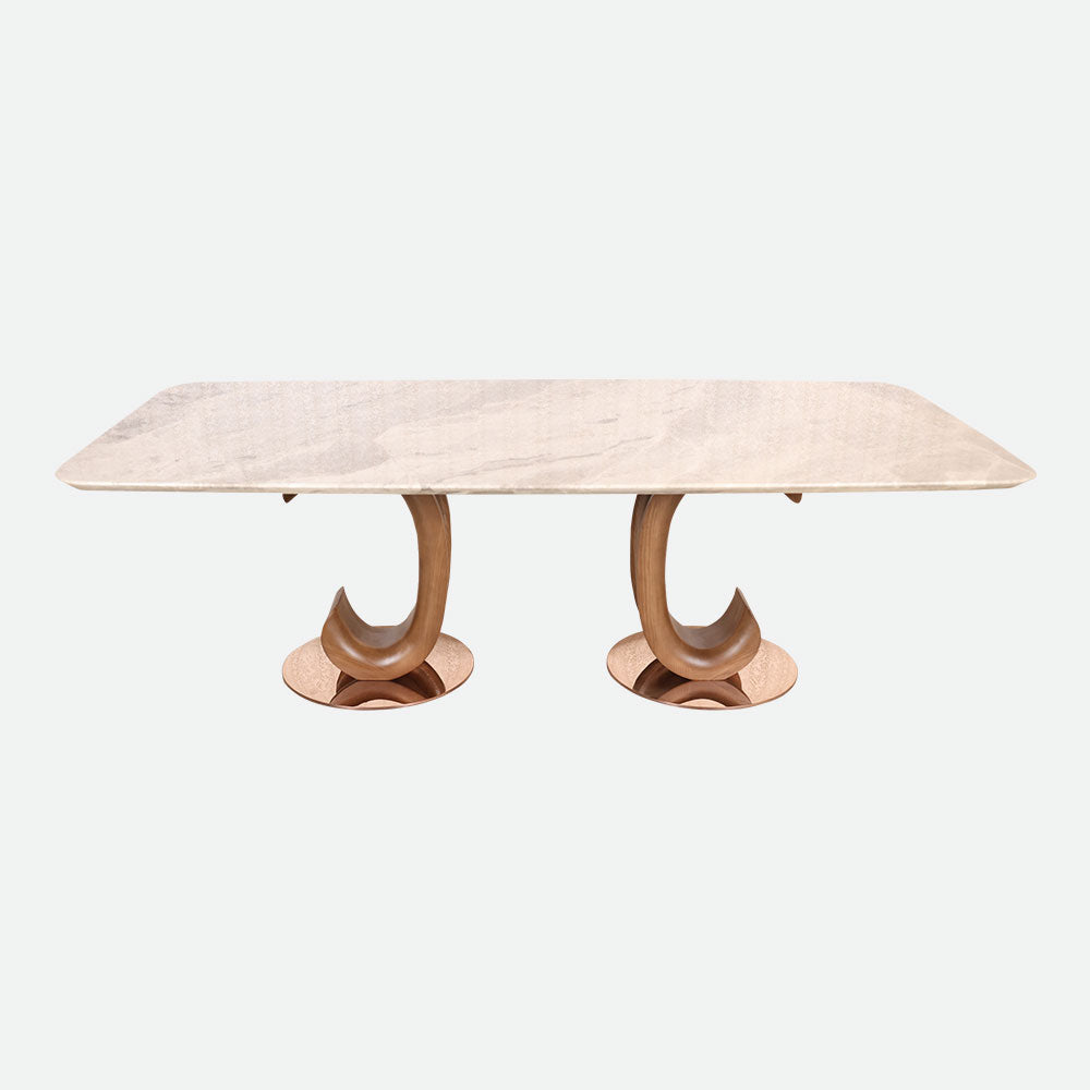 MAARK MARBLE TOP 8 SEATER DINING SET T08-6858 HT