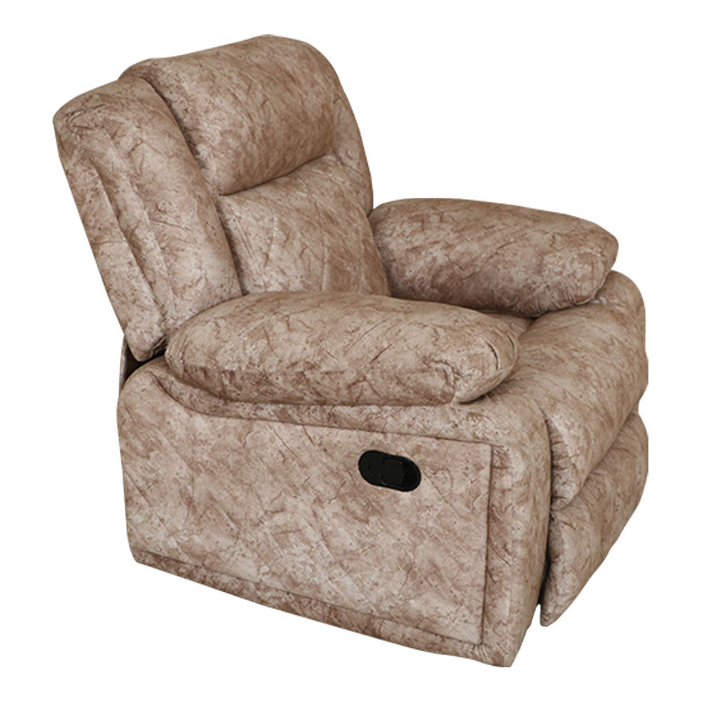 MAARK MANUAL RECLINER FABRIC SOFA SINGLE SEATER PISTHA WHITE COLOUR