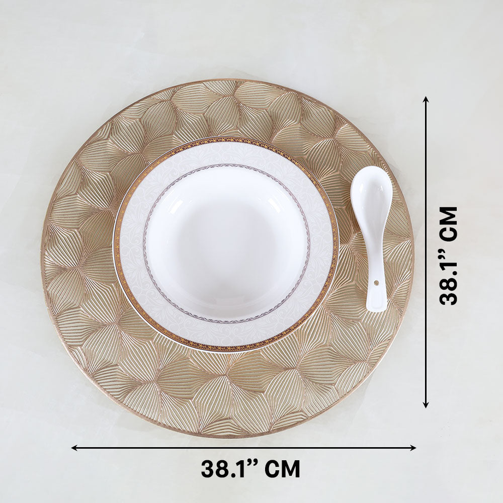 MAARK LEATHER PLACE MAT ROUND CC