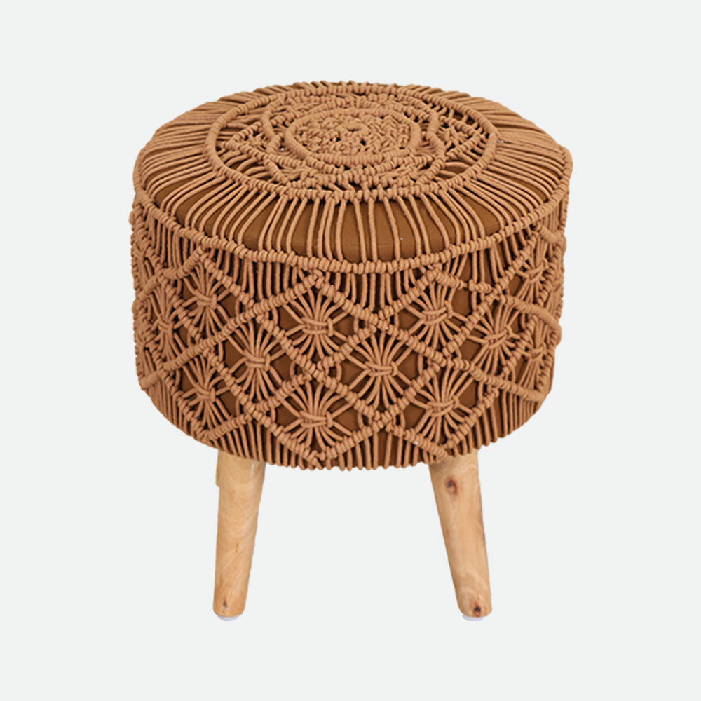 MAARK STOOL MACRAME TREANDY BROWN AO