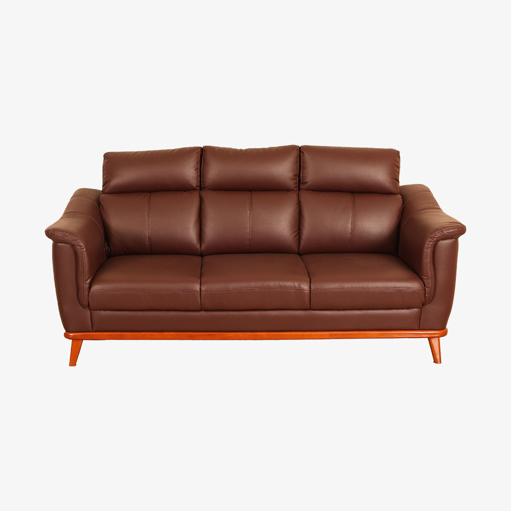 MAARK LEATHERETTE SOFA SET (3+1+1) CERMAI CHARCOAL COLOUR HT