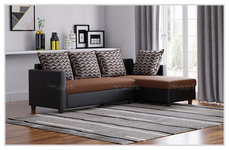 MAARK FABRIC SOFA SET (2+DIWAN) VERNA BROWN COLOUR