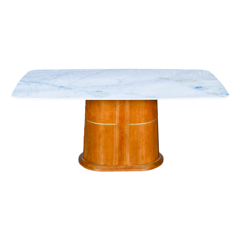 MAARK MARBLE TOP 6 SEATER DINING SET BENTLY 672-982 HT