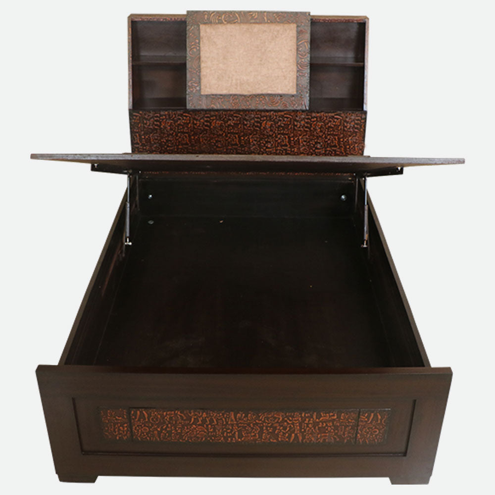 MAARK DOUBLE BED WITH CUSHION STORAGE  (4*6.25) MAESTRO CUSTOMIZED