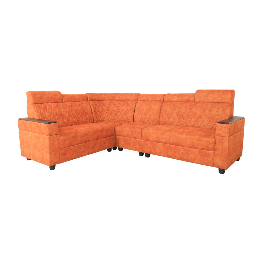 MAARK FABRIC CORNER SOFA 5 SEATER IYARKAI RED COLOUR