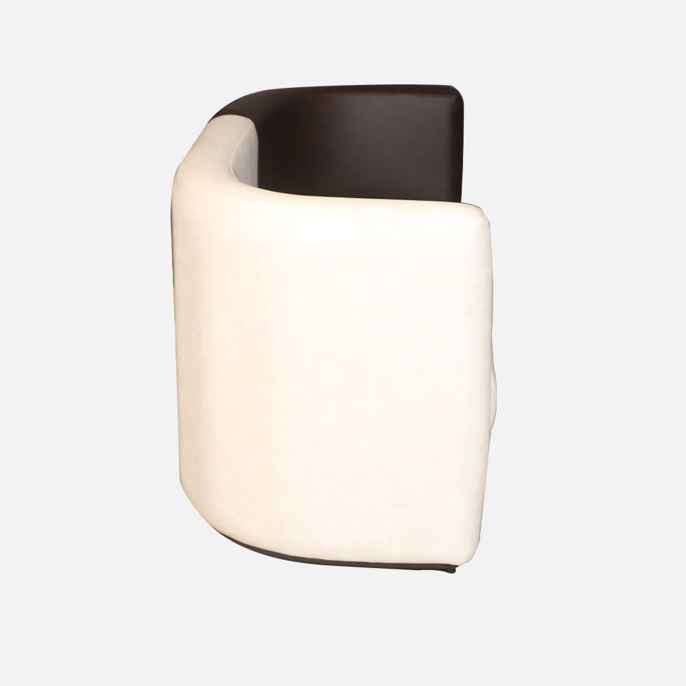 MAARK LEATHERETTE THREE SEATER SOFA C TYPE HALF WHITE COLOUR