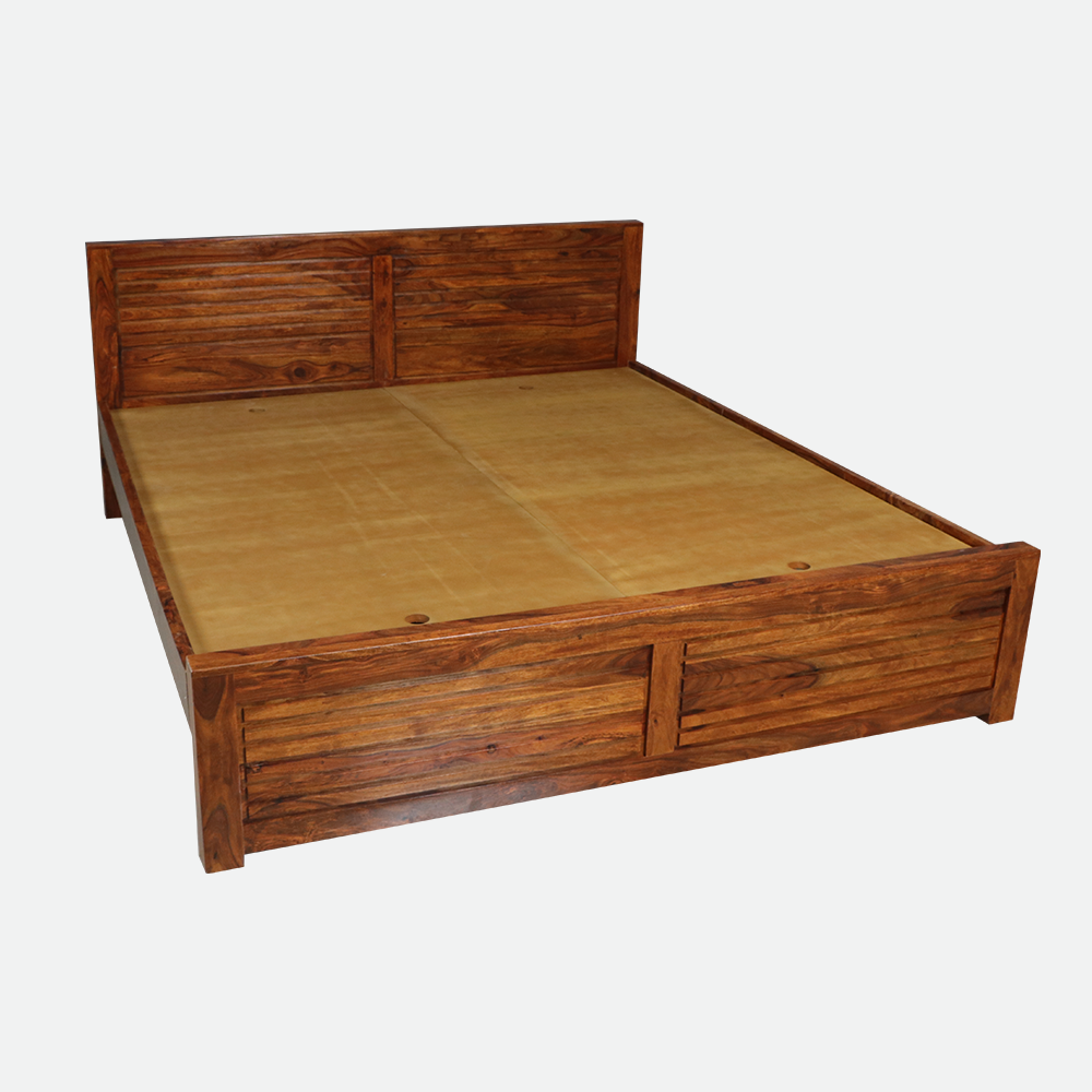 MAARK SHEESHAM WOOD KING SIZE BED (6*6.5) 3024 NATURAL FINISH SV