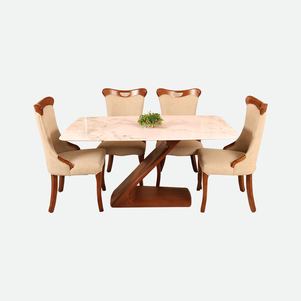 MAARK MARBLE TOP 4 SEATER DINING SET 308-601 HT