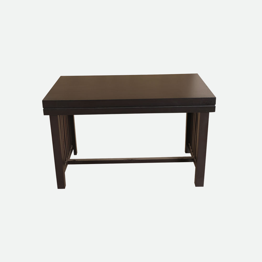 MAARK WOODEN TOP 4 SEATER DINING SET (4*2.5) WINDOW WALNUT COLOUR