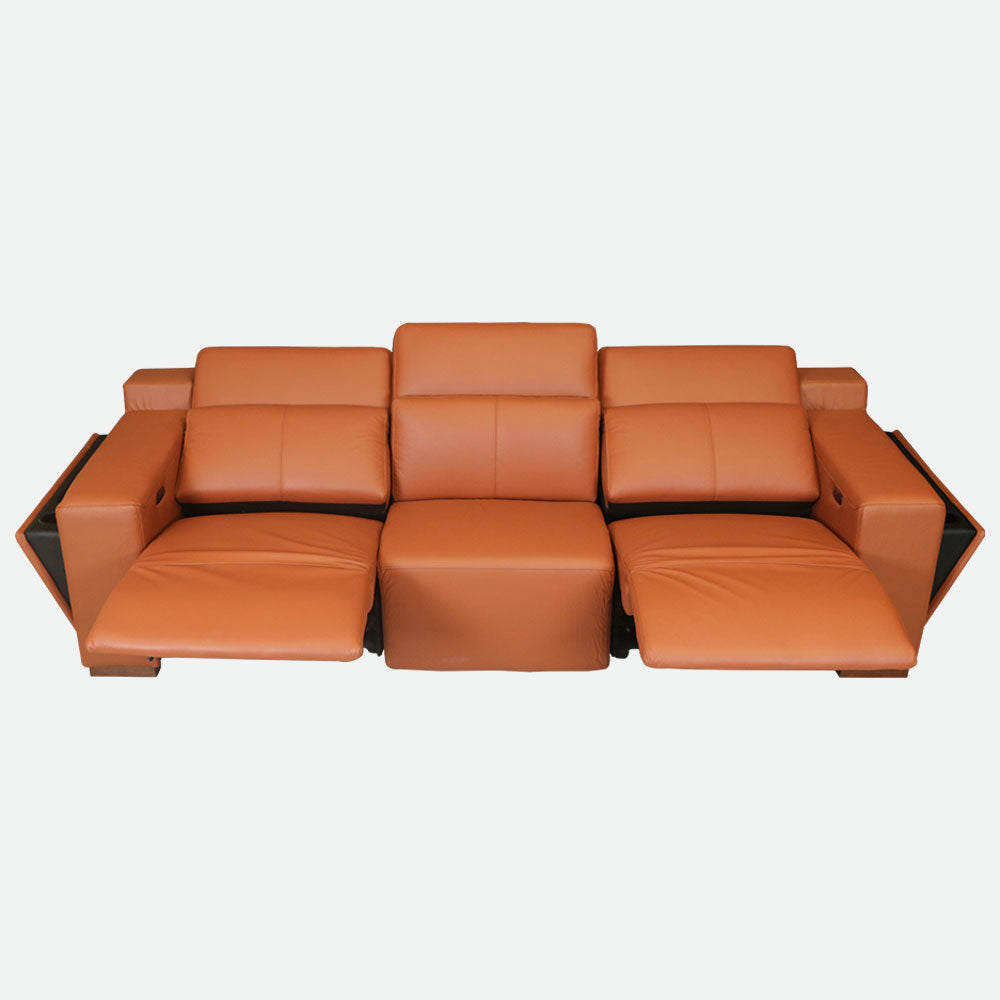 MAARK MOTORIZED RECLINER LEATHER SOFA SET (3R+2R+1R) 8356 TAN COLOUR HT
