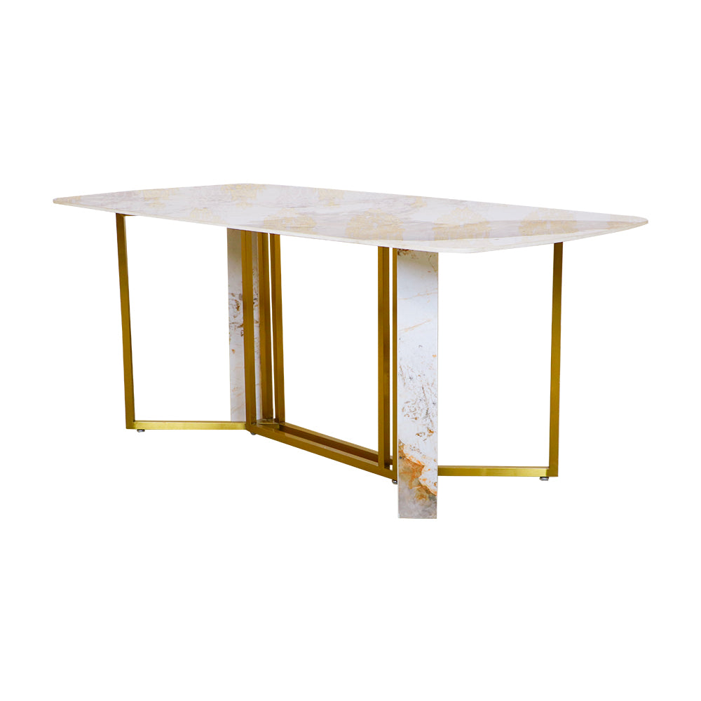 MAARK MARBLE TOP 6 SEATER DINING SET 987-980 HT