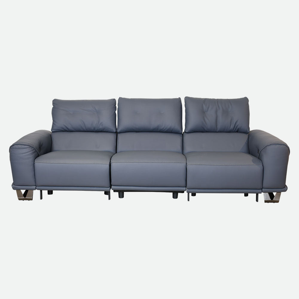 MAARK MOTORIZED RECLINER LEATHER SOFA SET (3R+2R) 2002 D.BLUE COLOUR HT