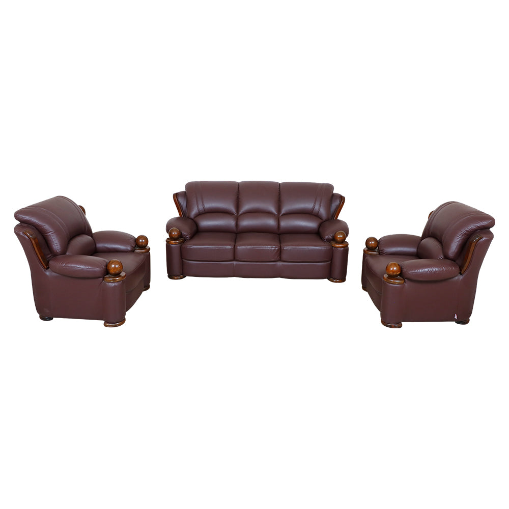 MAARK LEATHERETTE SOFA SET (3+1+1) DION MAROON COLOUR HT