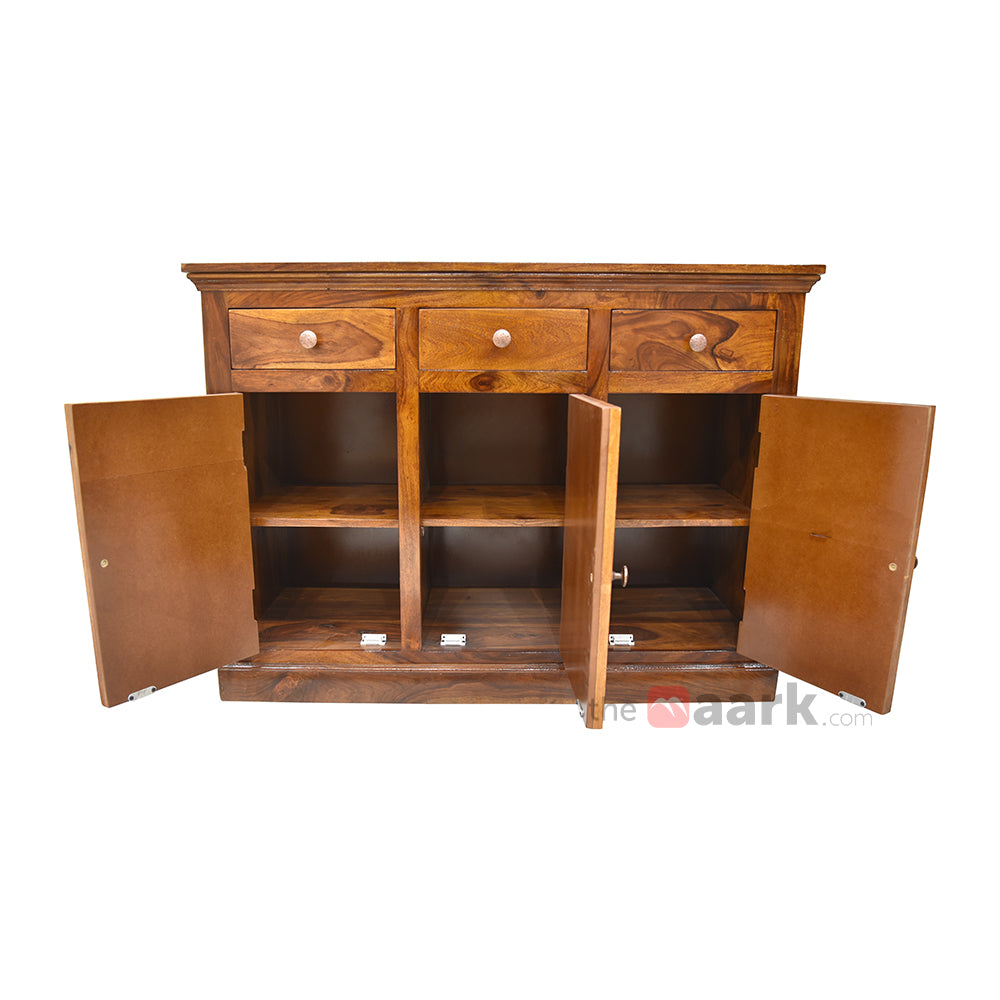 MAARK SHEESHAM WOOD STORAGE CABINET SIDE BOARD 6239 NATURAL FINISH SV