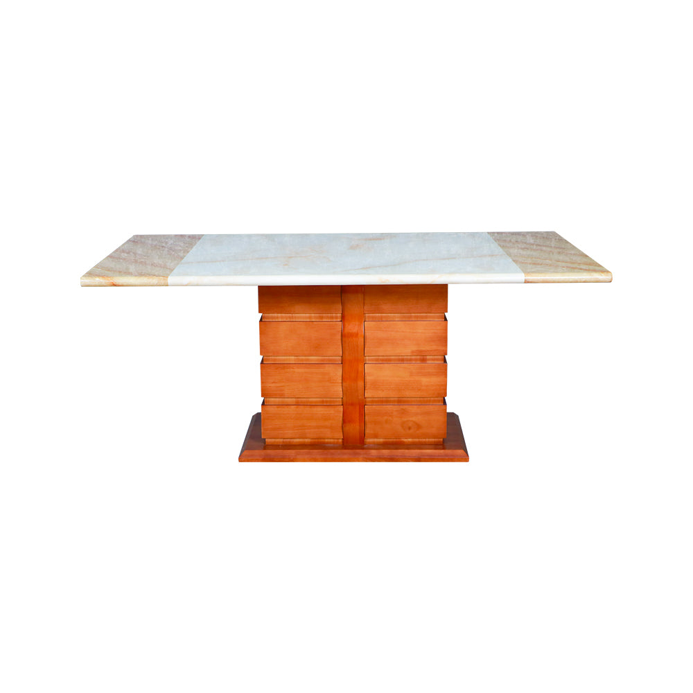 MAARK MARBLE TOP 6 SEATER DINING SET 3095-SELLO HT