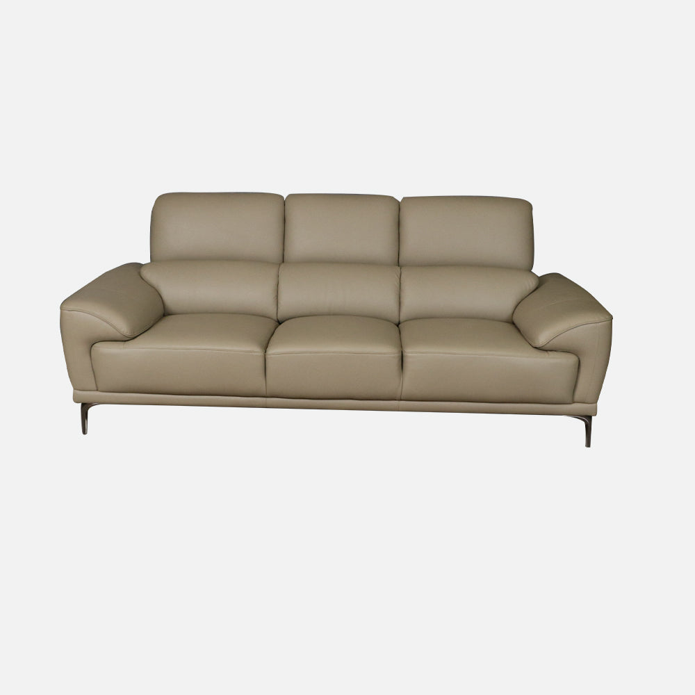 MAARK LEATHER THREE SEATER SOFA 7079 MOCHA COLOUR HT