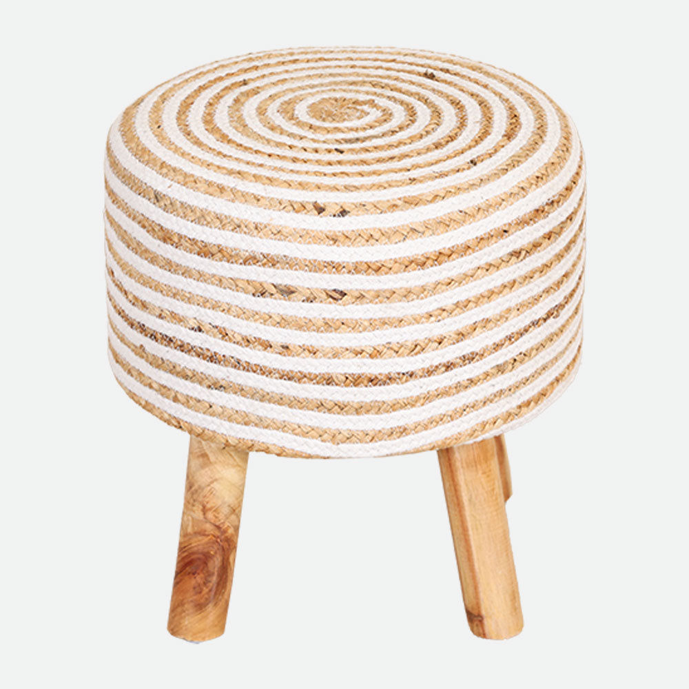 MAARK STOOL BRAIDED JUTE TWIN NATURAL & GOLDEN AO