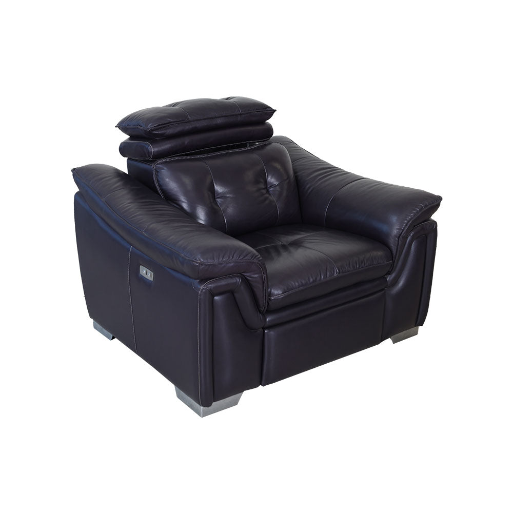 MAARK MOTORIZED RECLIENR LEATHER SOFA SINGLE SEATER FJ356 WINE COLOUR HT