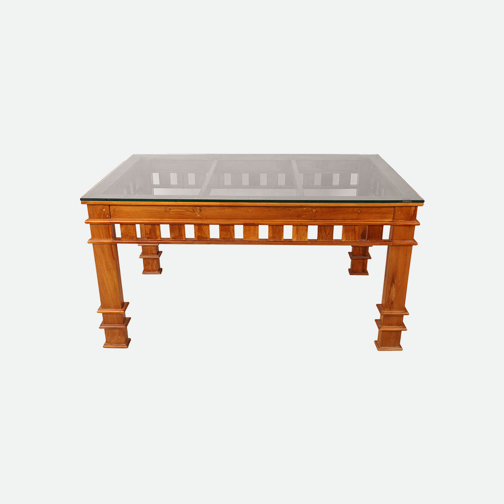 MAARK GLASS TOP 6 SEATER DINING SET D414 DC