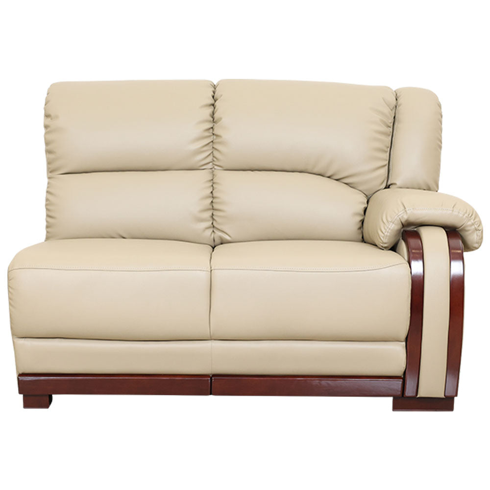 MAARK LEATHERETTE CORNER SOFA 5 SEATER DEMOS MOCHA COLOUR HT