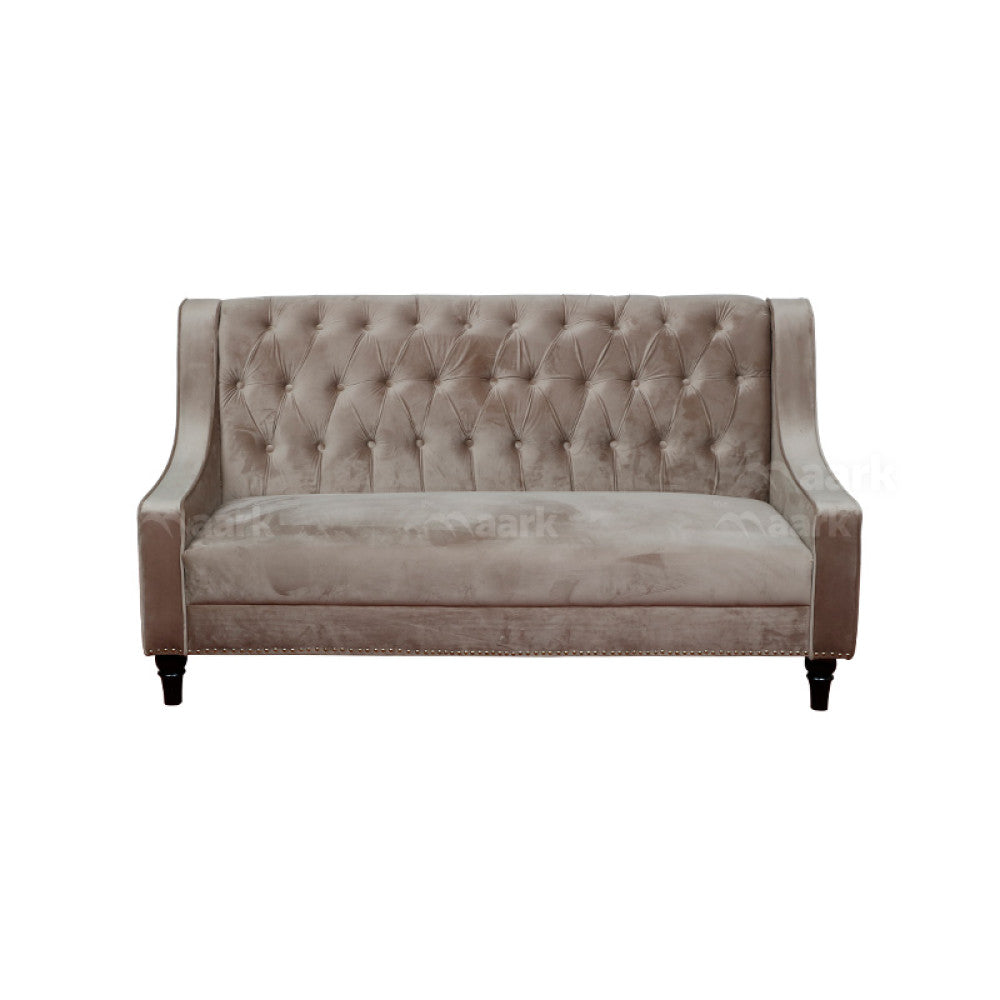 MAARK FABRIC THREE SEATER SOFA PANBU HALF WHITE COLOUR