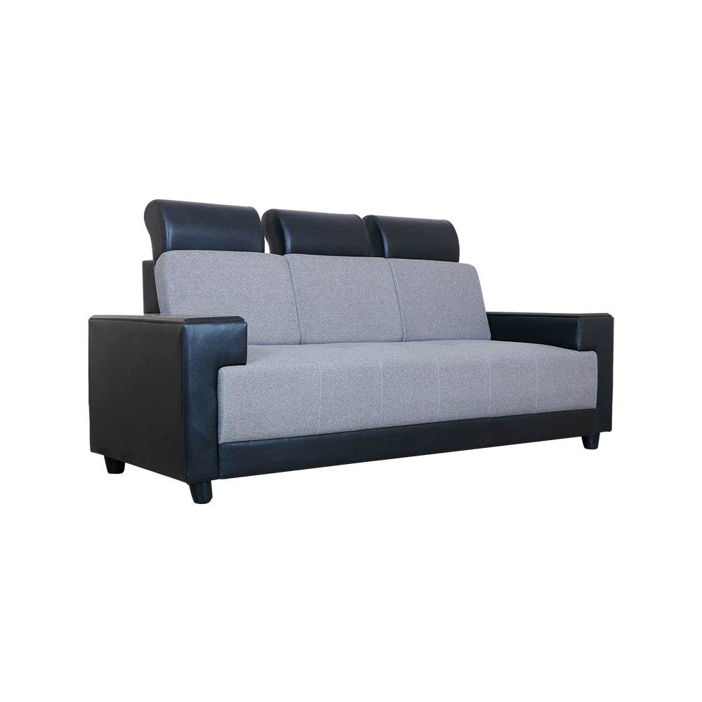 MAARK FABRIC THREE SEATER SOFA INDROYAL GRAY COLOUR