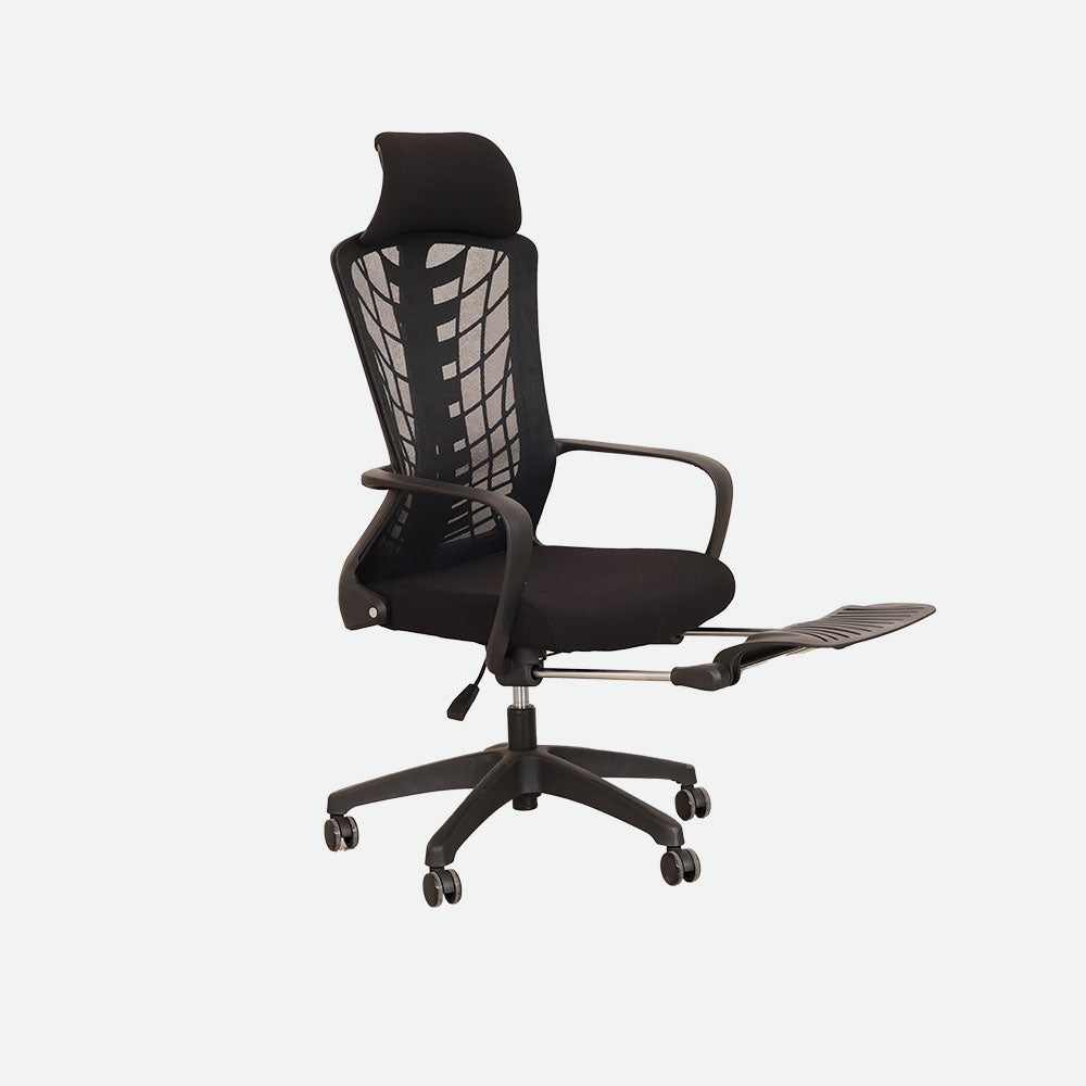 MAARK HIGH BACK OFFICE CHAIR WITH FOOTREST WY -25 BLACK COLOUR SS