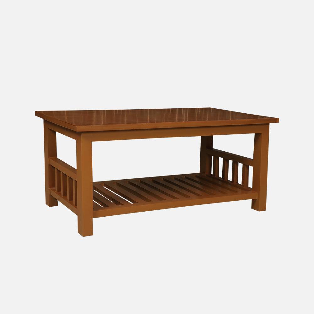 MAARK WOODEN FINISH M-REEPER COFFEE TABLE TEAK COLOUR