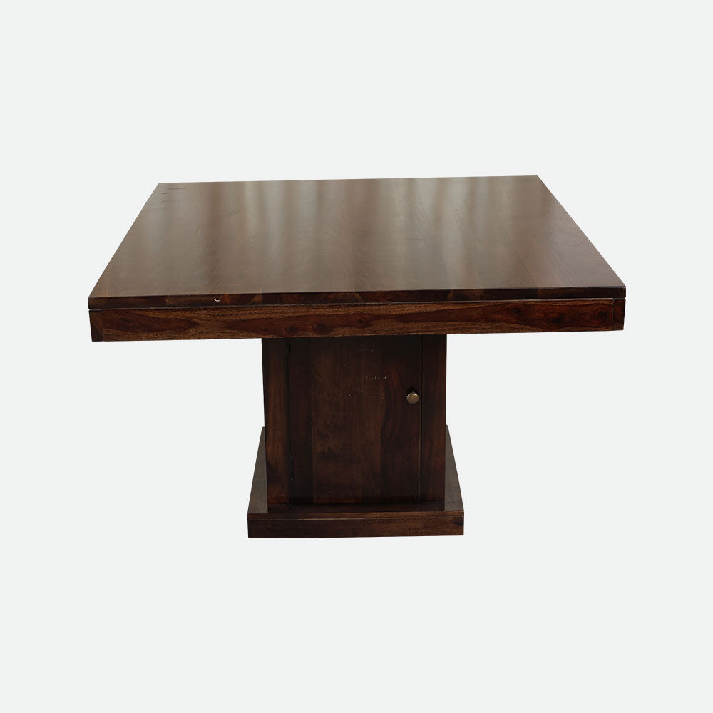 MAARK SHEESHAM WOOD 4 SEATER DINING SET (3.75*3.75) 1170 STONE FINISH SV