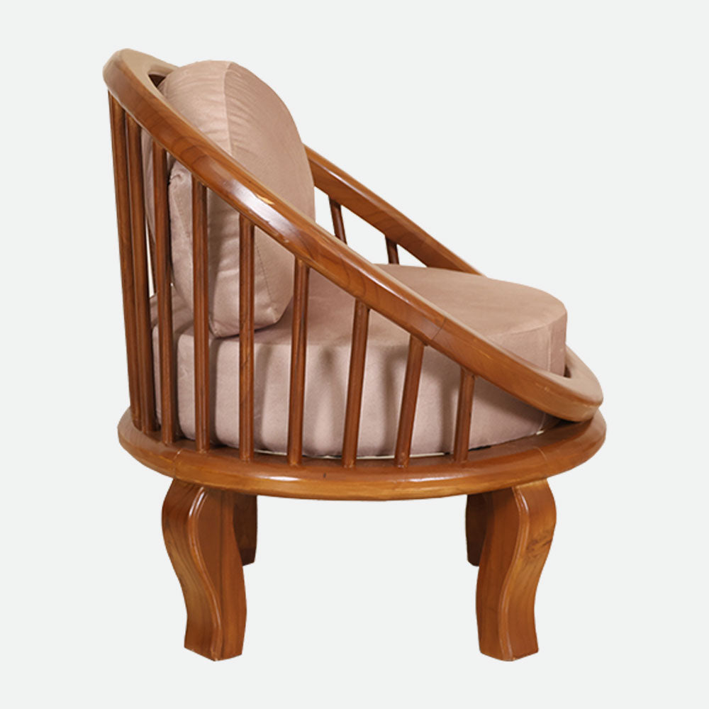 MAARK WOODEN SOFA SET (3+1+1) ROUND CRASI SUF