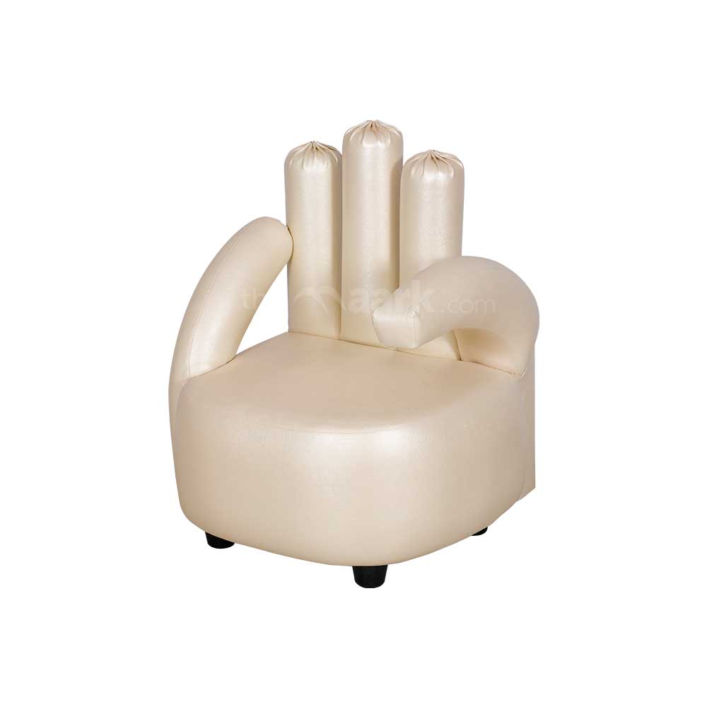 MAARK FABRIC SINGLE SEATER SOFA FINGER HALF WHITE COLOUR