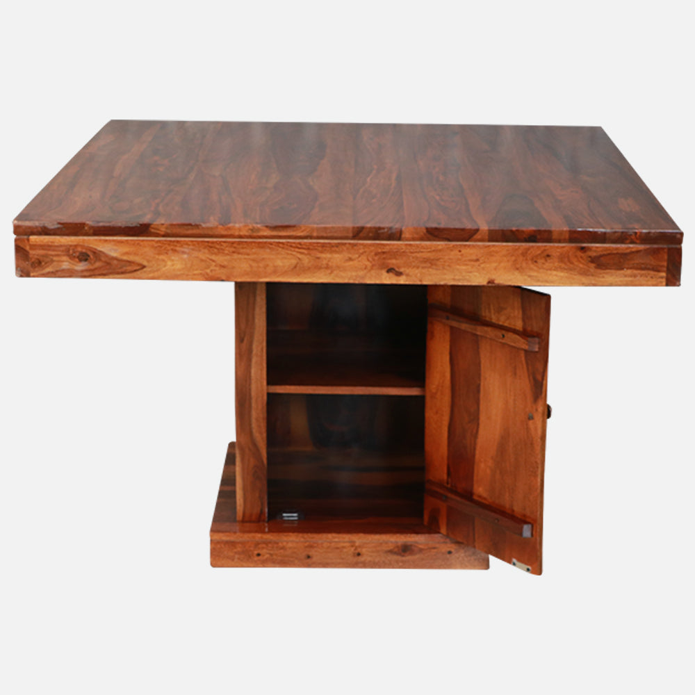 MAARK SHEESHAM WOOD 4 SEATER DINING SET (3.75*3.75) 1170 NATURAL FINISH SV