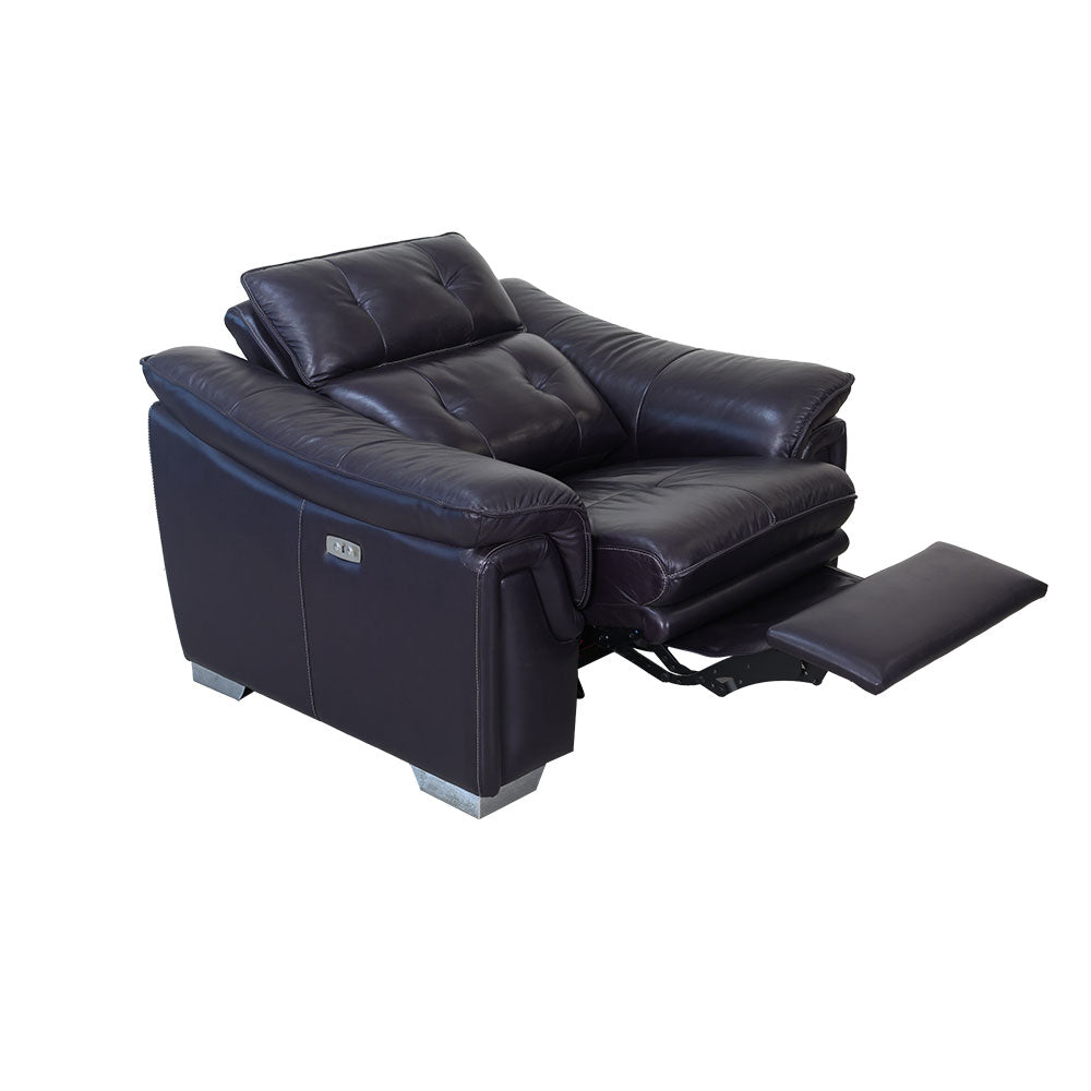 MAARK MOTORIZED RECLIENR LEATHER SOFA SINGLE SEATER FJ356 WINE COLOUR HT