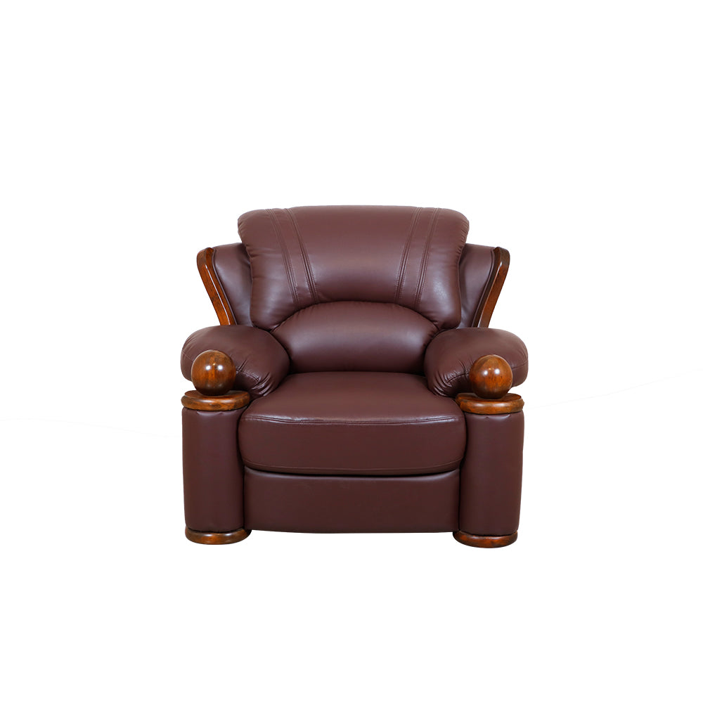 MAARK LEATHERETTE SOFA SET (3+1+1) DION MAROON COLOUR HT