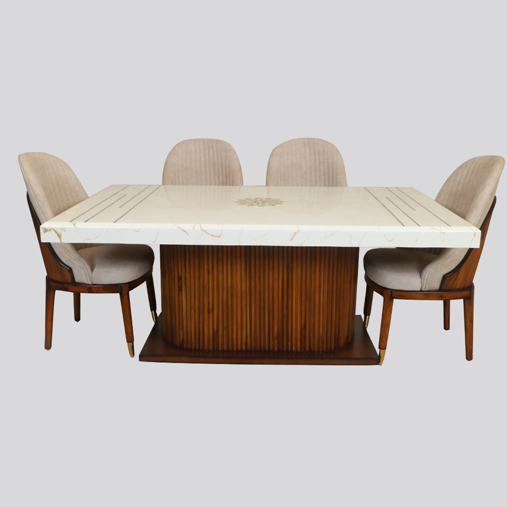 MAARK MARBLE TOP 6 SEATER DINING SET 6039 TD