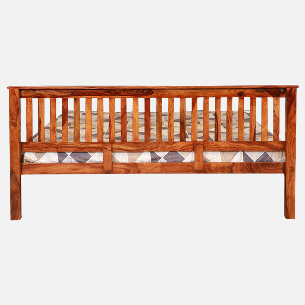 MAARK SHEESHAM WOOD KING SIZE BED (6*6.5) 3086 NATURAL FINISH SV
