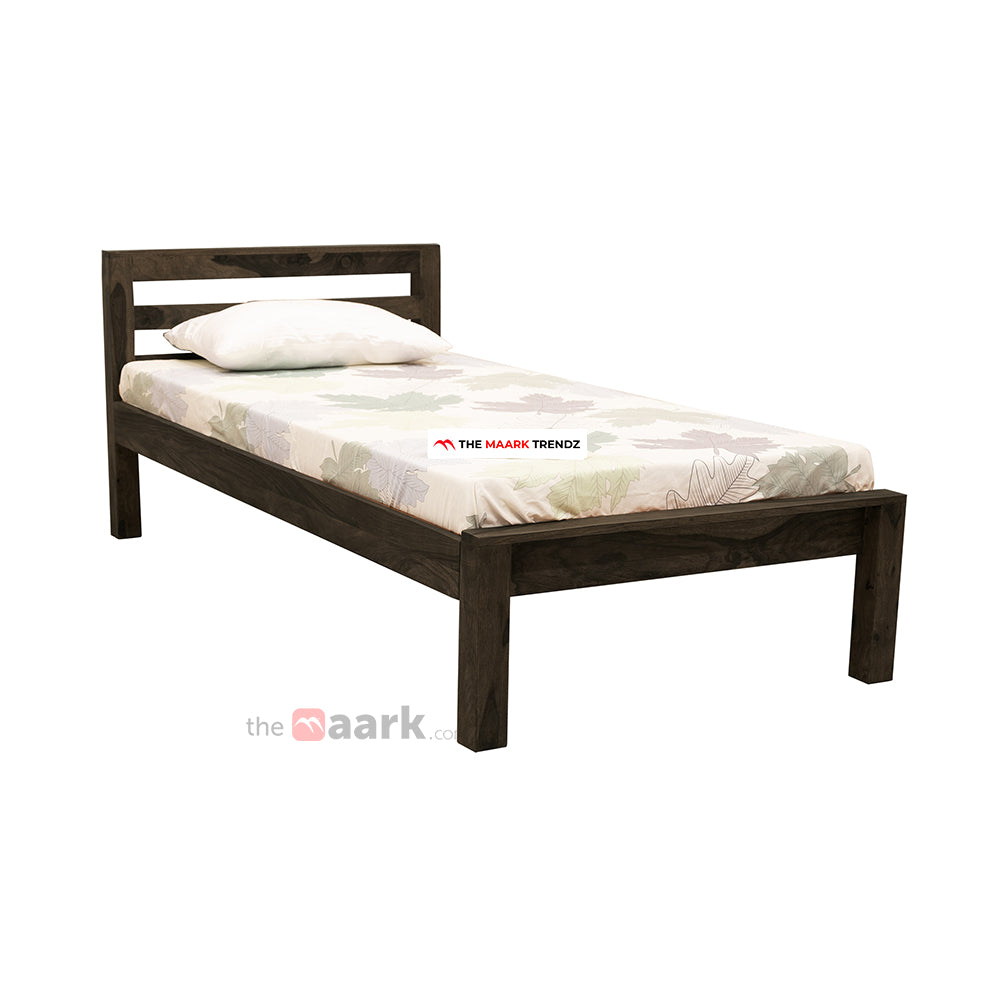 MAARK SHEESHAM WOOD SINGLE BED (3*6) 3133 STONE FINISH SV