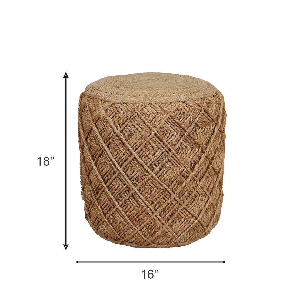 MAARK ROUND DESIGN JUTE POUF BEIGE 40*40*40