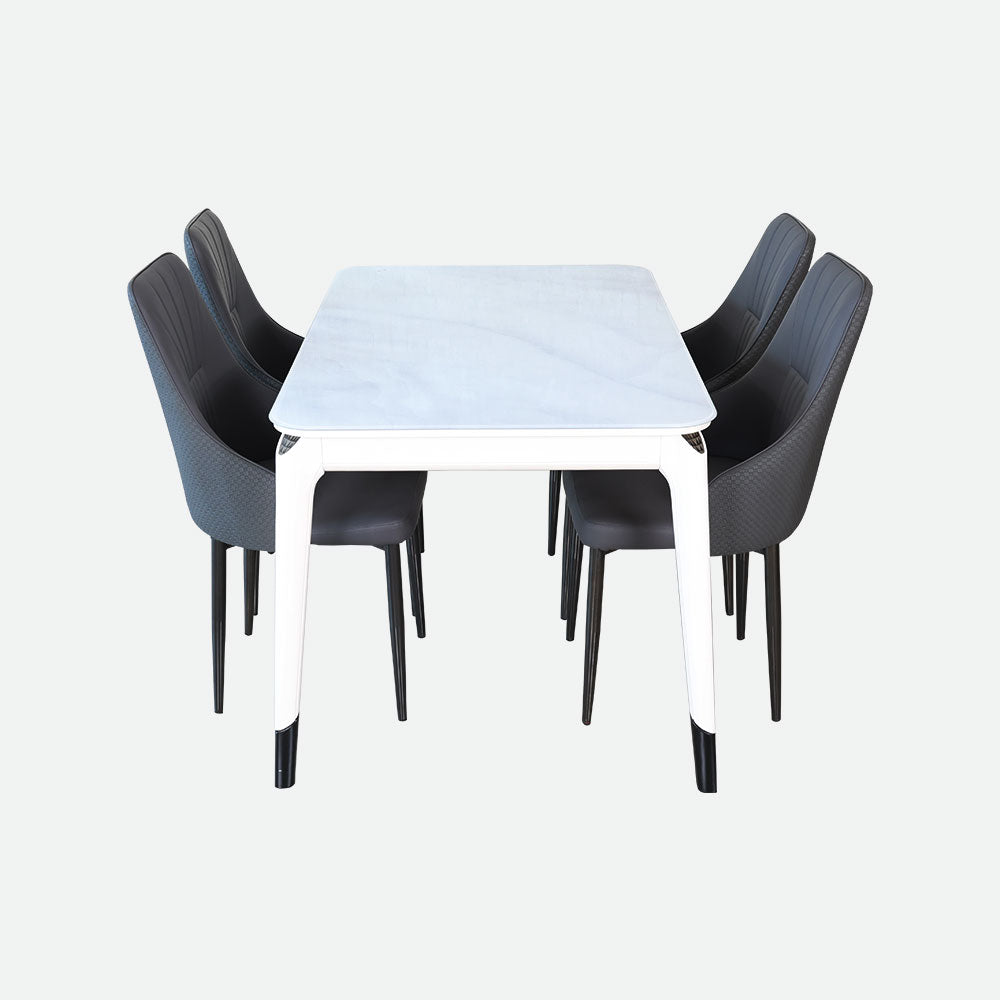 MAARK MARBLE TOP 4 SEATER DINING SET B3-196-7 HT