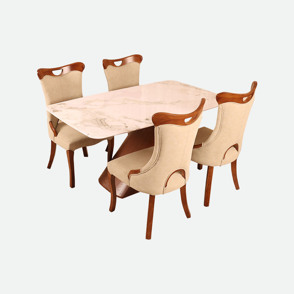 MAARK MARBLE TOP 4 SEATER DINING SET 308-601 HT