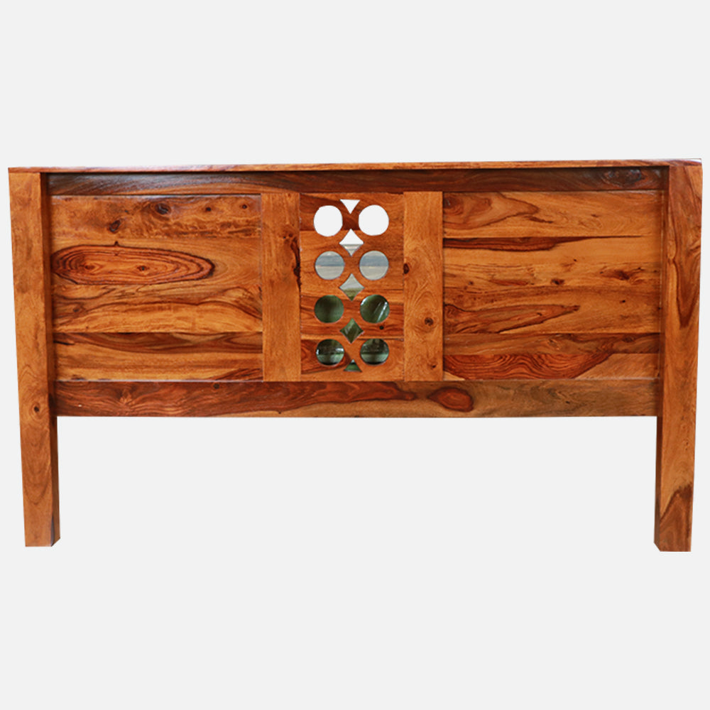 MAARK SHEESHAM WOOD QUEEN SIZE BED (5*6.5) 3028 NATURAL FINISH SV