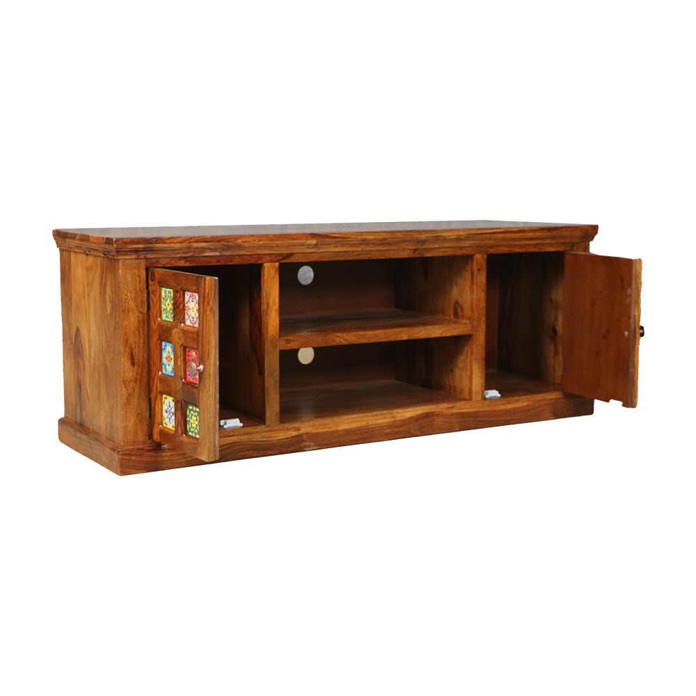 MAARK SOLID SHEESHAM WOOD TV UNIT 6024 NATURAL FINISH SV