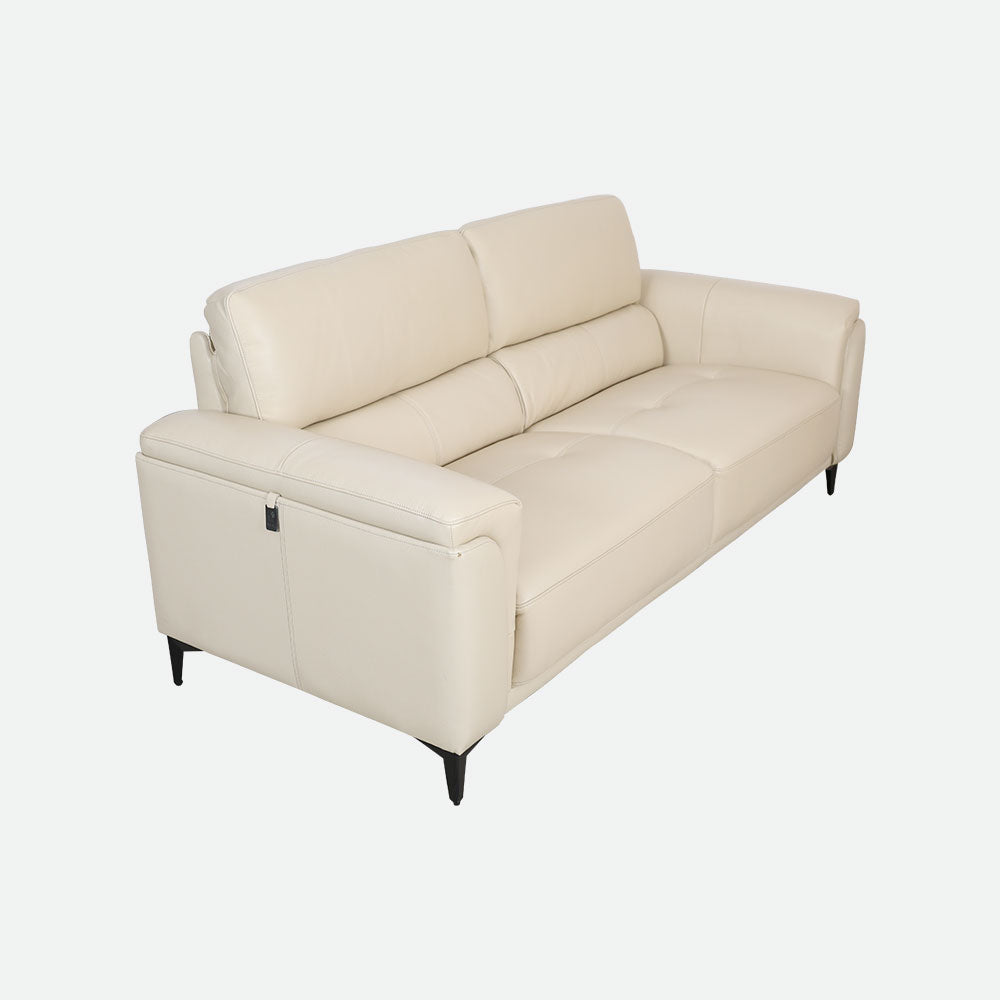 MAARK LEATHER SOFA SET (3+2+1) F2412 CREAM COLOUR HT
