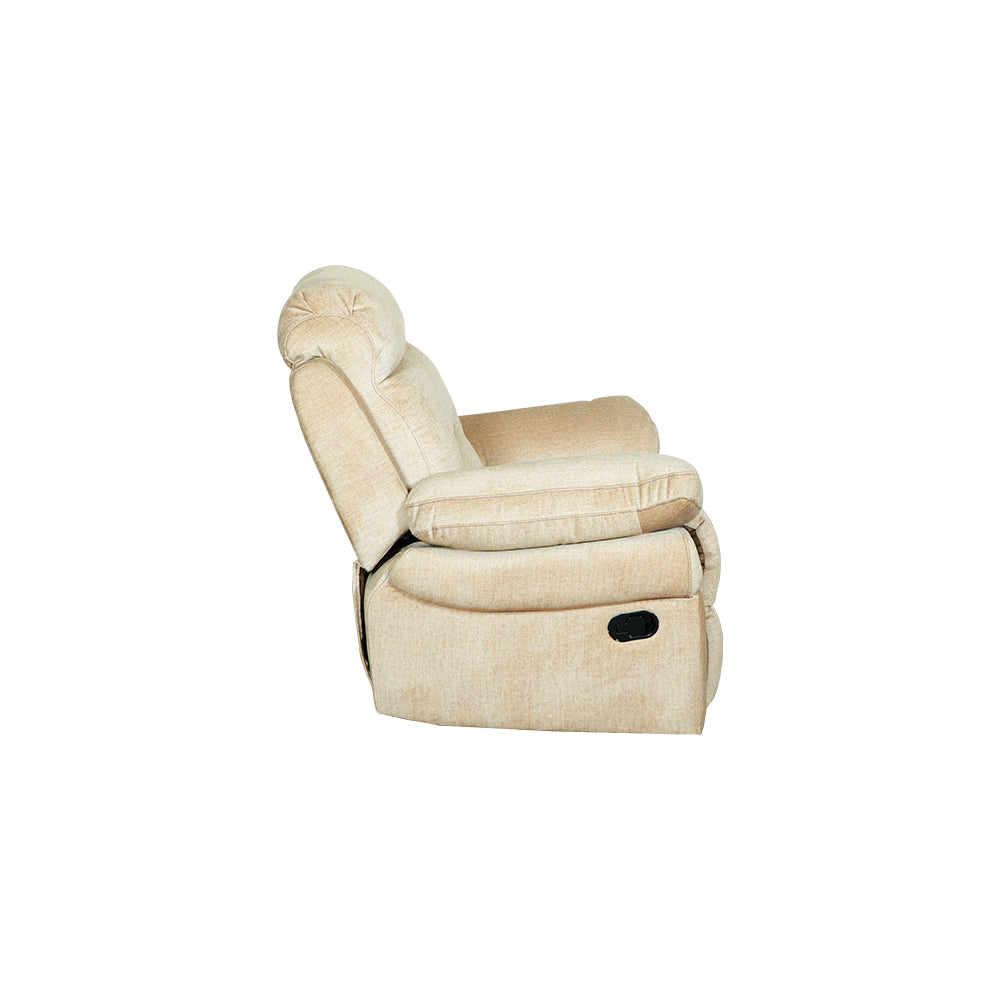 MAARK MANUAL RECLINER FABRIC SOFA SINGLE SEATER SURFACE HALF WHITE COLOUR