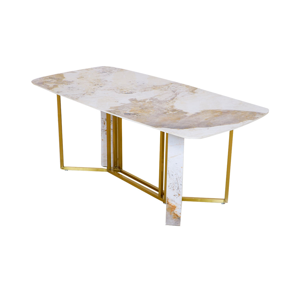 MAARK MARBLE TOP 6 SEATER DINING SET 987-980 HT